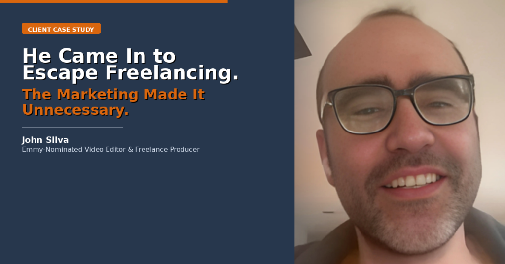 John S. — Emmy-Nominated Video Editor who rebuilt his freelance business through career coaching